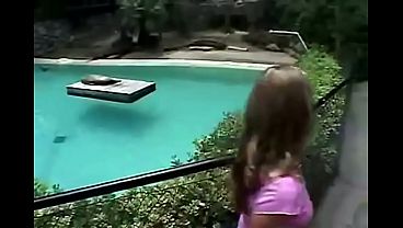 Hot solo teen babe Little April outdoors finger fucking her pussy hole