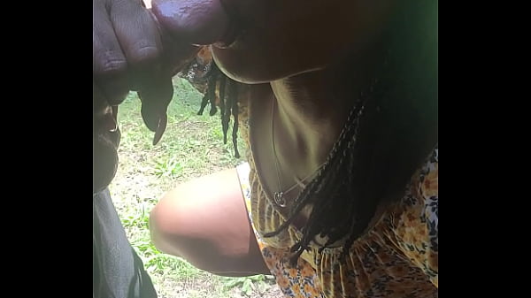 Outside hiding under porch peeing licking my fingers then sucking my masters cock