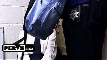 Sneaky Thief Anna Starr Hides Perfume In Her Pussy And Gets Busted By Officer Vegas
