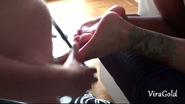 Jerked off and Came on Camilla's Beautiful Feet