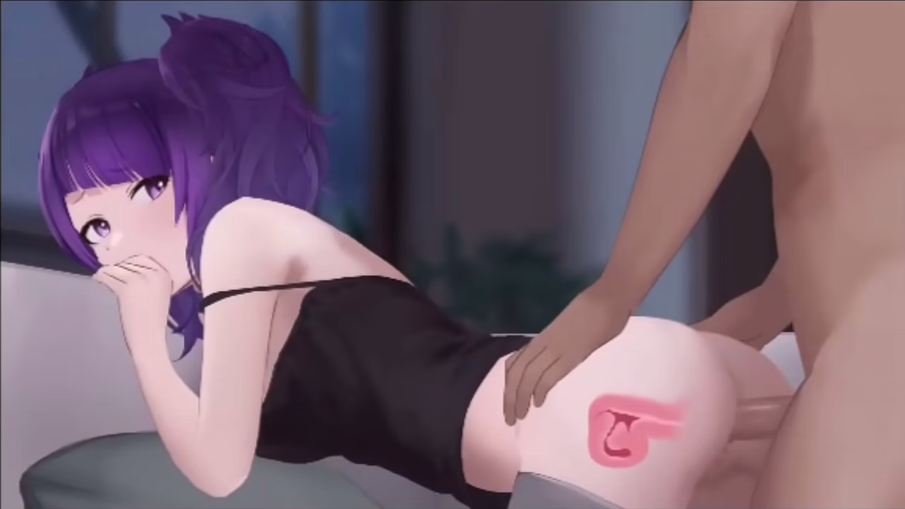 Cute girl getting filled up on the couch