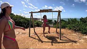 Enjoying the view from the Rays of Sun viewpoint on Tambaba beach in Paraíba.