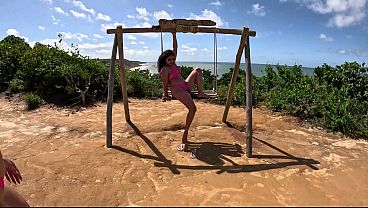 Enjoying the view from the Rays of Sun viewpoint on Tambaba beach in Paraíba.
