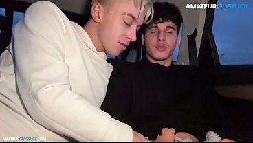 OMG  Two Friends Suck Each Other Off in the Car Before the Club