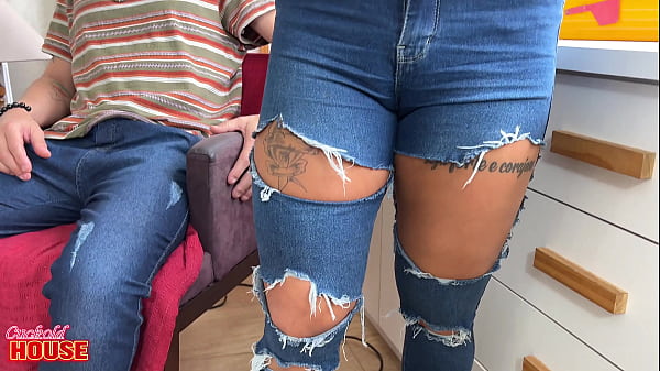 Fitness MILF fucking with big dick lover and cuckold husband