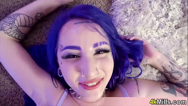 Download Video - Blue haired cute and skinny GF dont mind if I record our quickie fuck sessions in POV style