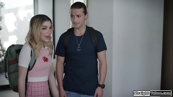 Stepson fucks stepmom and stepsis in 4some