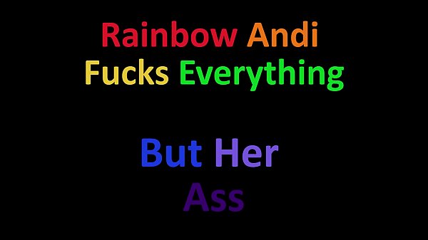 ANDI RAY FUCKS A DILDO WITH HER TITTIES AND FEET IN RAINBOW FISHNET