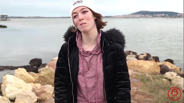 Shy black hair small Tits Teen Pickup at Beach for Casting Sex