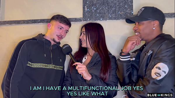 Andrea Lux interviews two guys on the street and fucks them in the hotel