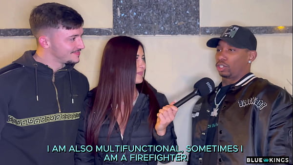 Andrea Lux interviews two guys on the street and fucks them in the hotel