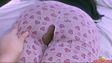 I can't believe it! My sister-in-law's pajamas are torn, I fuck her and finish inside her tight pussy!