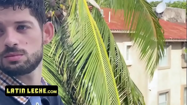 Slender Cute Boy Sees This Hot Latin Macho Nake...