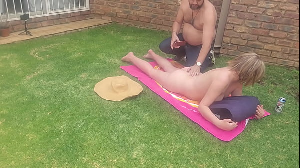 Wife was tanning ouside in the sun ,had to fuck her