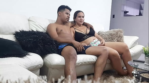 we are watching movies together and the slut starts sucking my dick Part 1