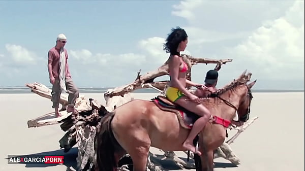 AGan - Anal threesome on the beach with young ebony - FULL VIDEO