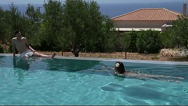 Underwater Sex with 2 cumshots with her Step grandson