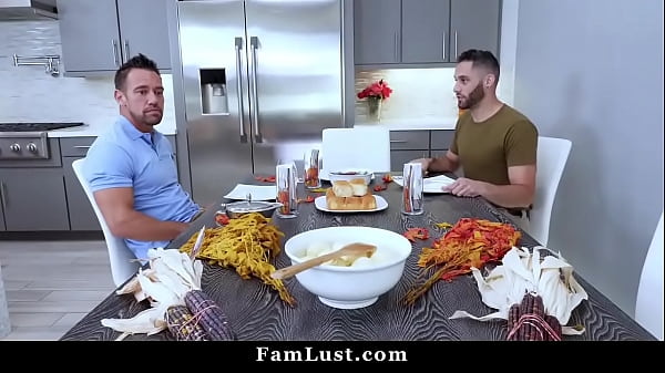 Hot Phoenix Marie Fucks Stepdad & Stepson on Thanksgiving Day