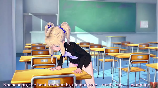 Blonde-Haired Girl Caught Grinding the Table, Gets Disciplined by a Man – Koikatsu