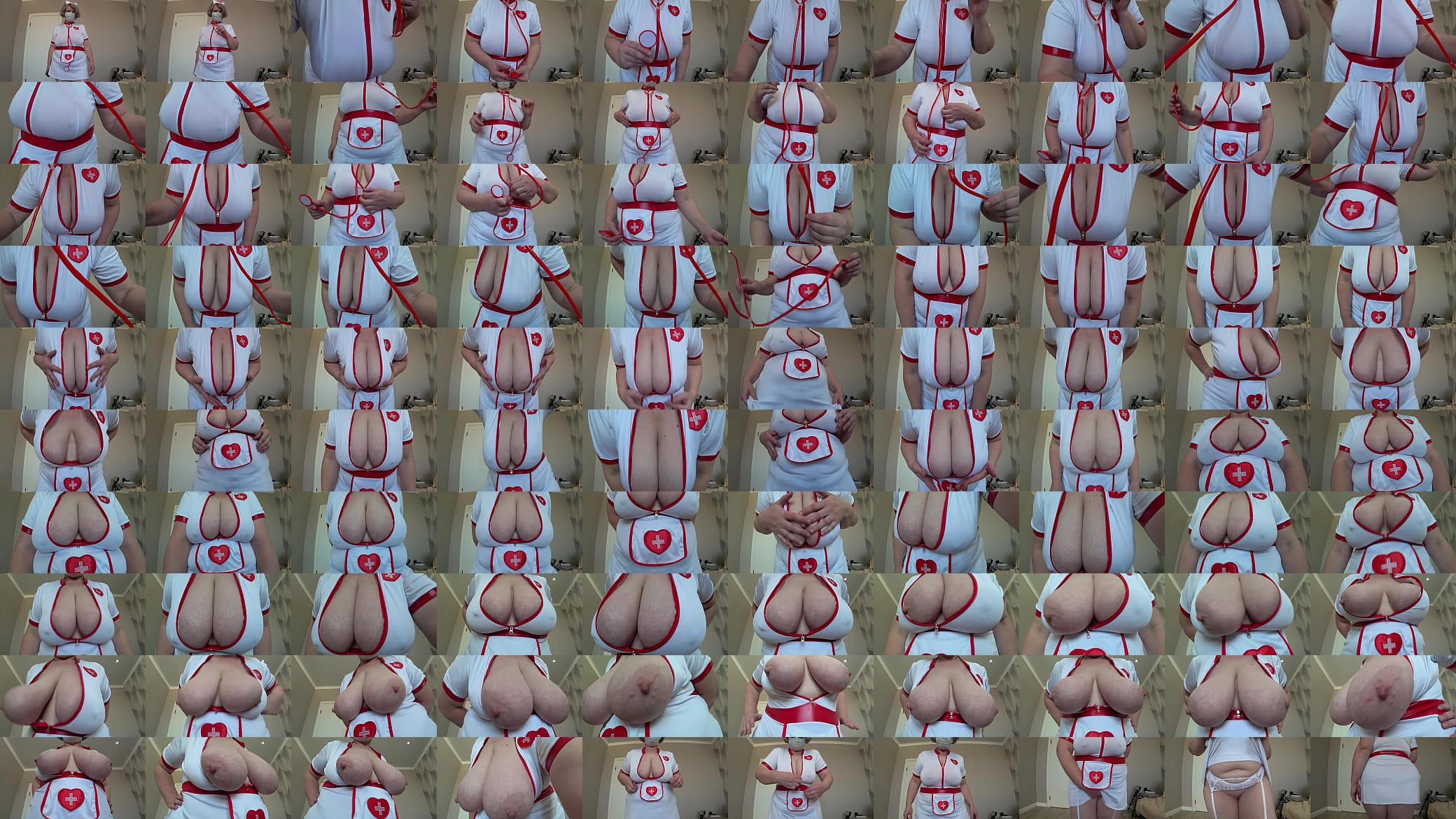 The nurse&#039;s gorgeous boobs are shaking in front of your eyes. A plump milf with big tits knows, what will help you. 预览图