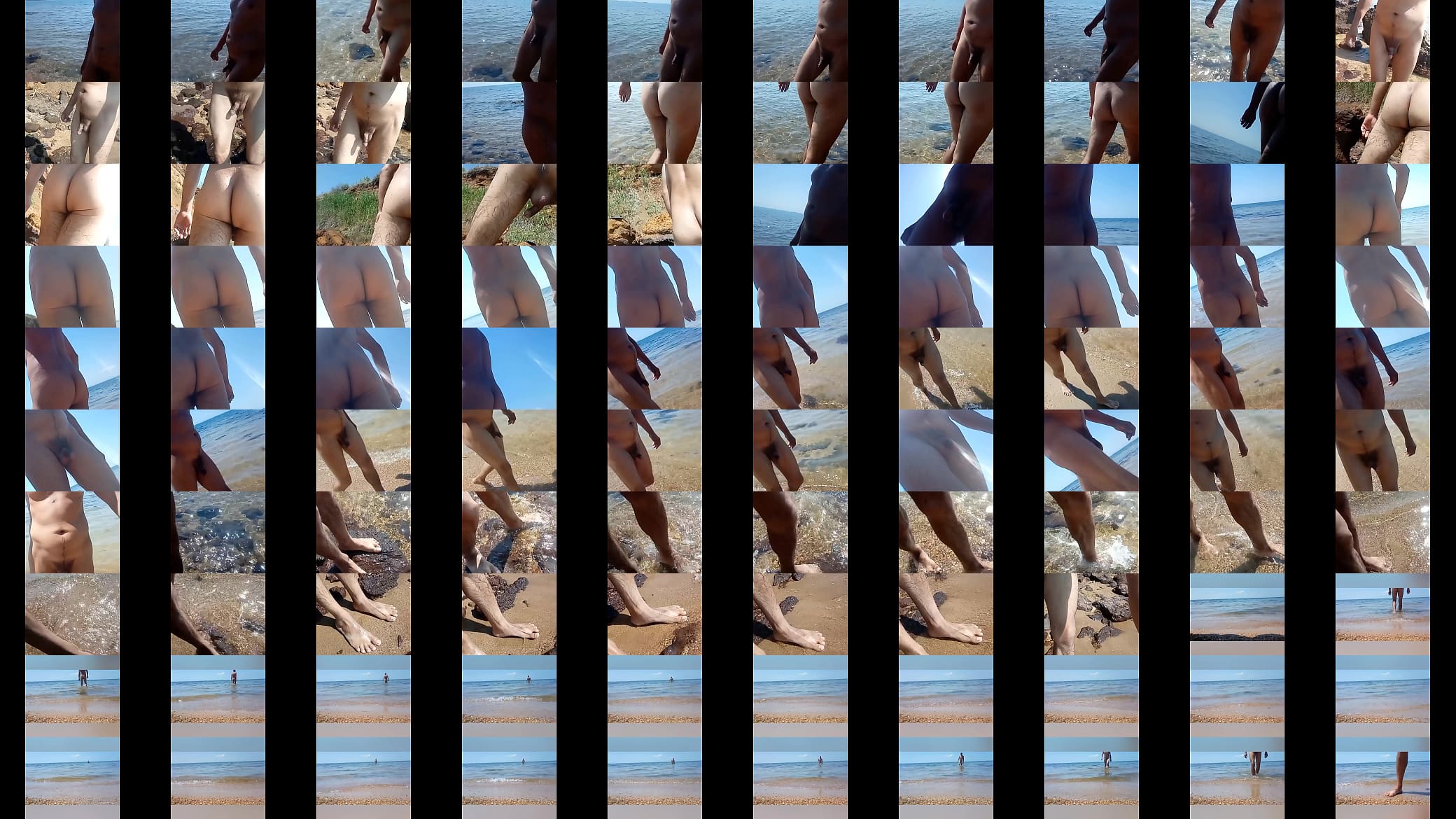 Exhibitionism. Walking naked on the beach. 预览图