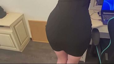 Busty redhead neighbor sucks and enjoys the fucking!