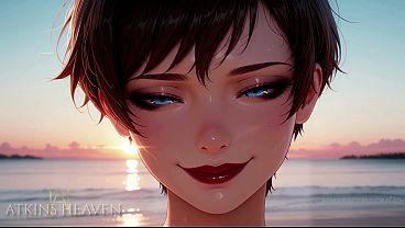 ATKINS ANIME HEAVEN - Big Cock Suck & Beach Facial, Let’s Make It Hot On The Sand - POV Virtual Sex [AI]