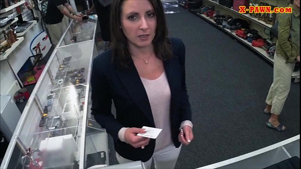 Customers wife fucked with horny pawn man in the backroom