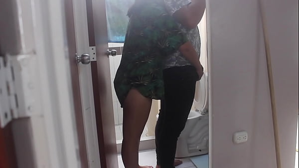 I go into the bathroom to suck my step brother's cock while he brushes his teeth
