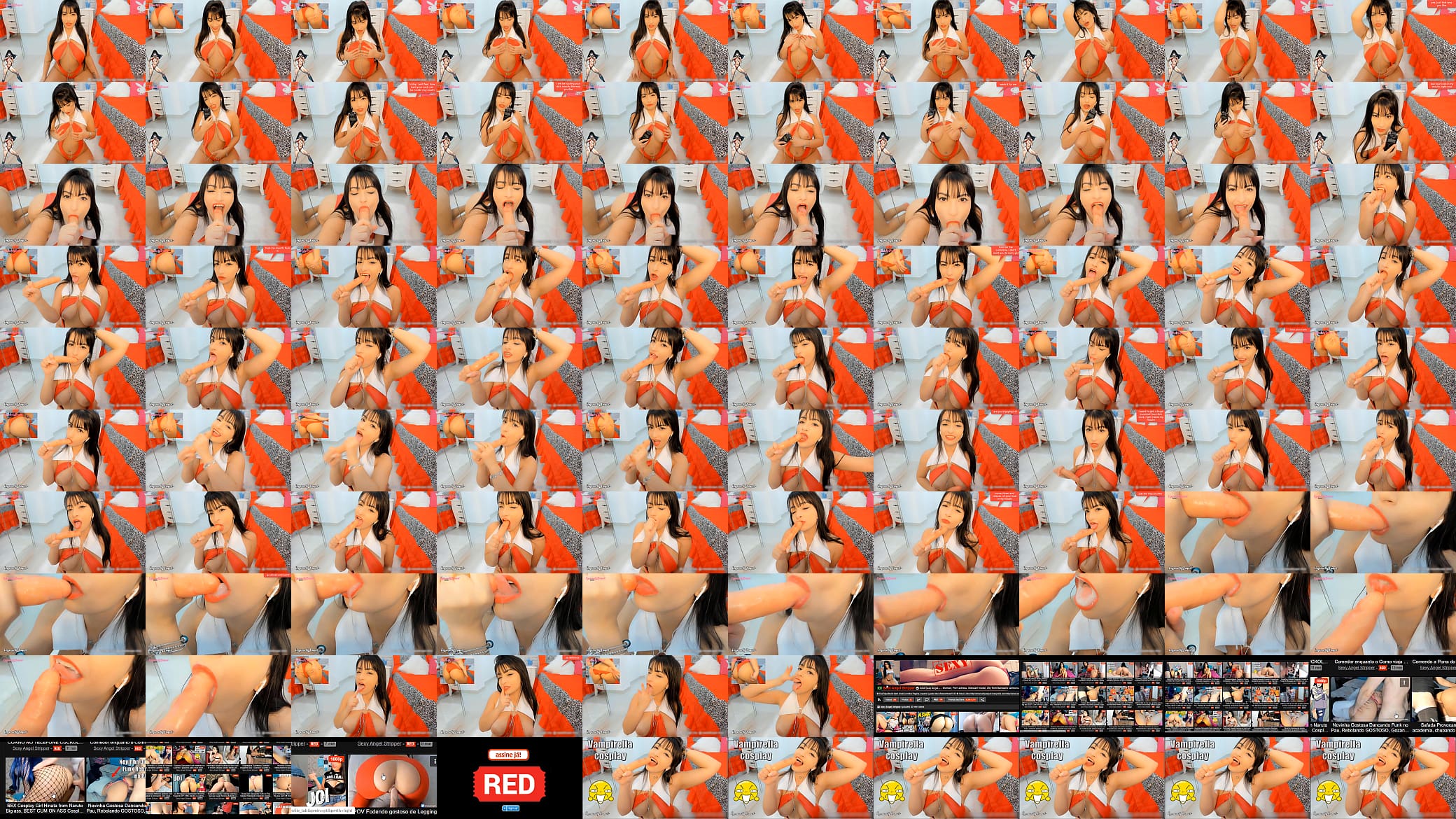 Vampirella cosplay big boobs and big booty girl teasing and sucking her dildo like that was your cock, this video will turn you on so much!!!! 预览图