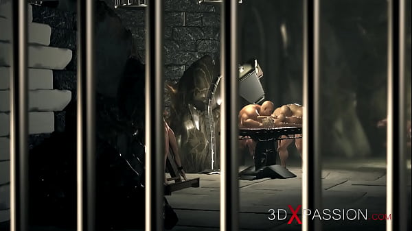 Muscular Studs Gang Fuck Captured Babe In Dark Dungeon
