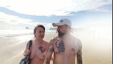 We walked naked on the beach