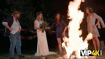 VIP4K. A dark Wedding ritual featuring a beautiful Blonde Bride