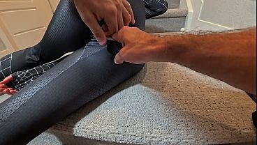 BLACK SPIDER GIRL ANAL CREAMPIE REVEALS HER NASTY SECRET . anal destroyed by big 8inch dick