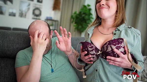 Blow Me POV - A Big Breasted Brunette Female is Sucking Lustfully her Step-Brother.