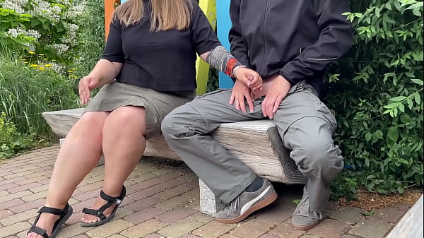 Mother-in-law's gorgeous hands made me cum in the park