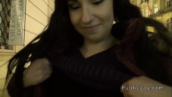 European brunette amateur public bang