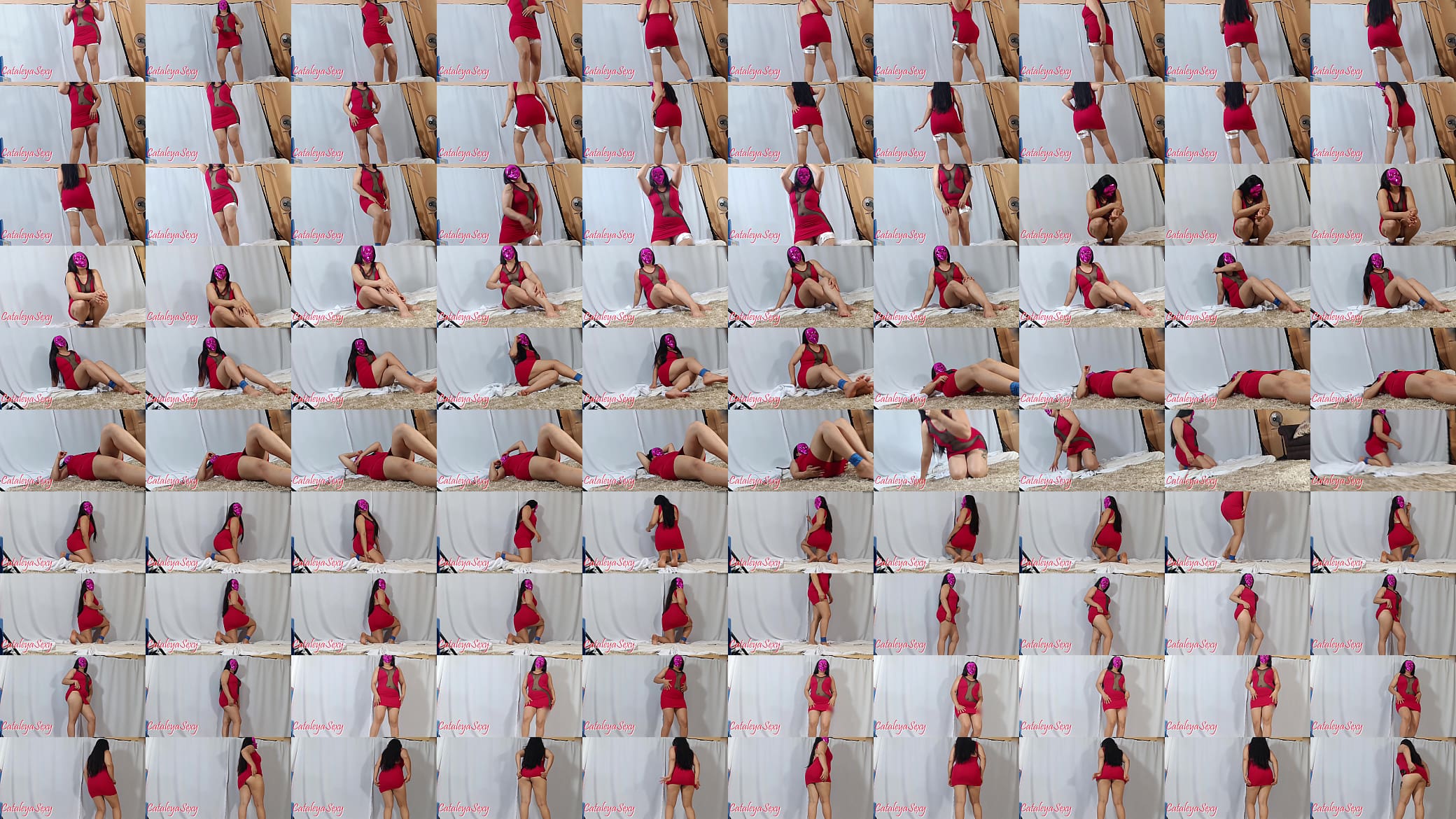 Big ass shy lady poses in a sexy red dress Part 1 预览图