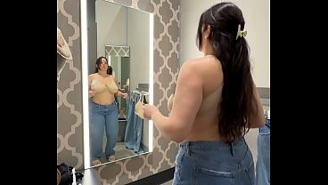 Try On Haul! Big Natural Boobs Uncensored Dressing Room Cam