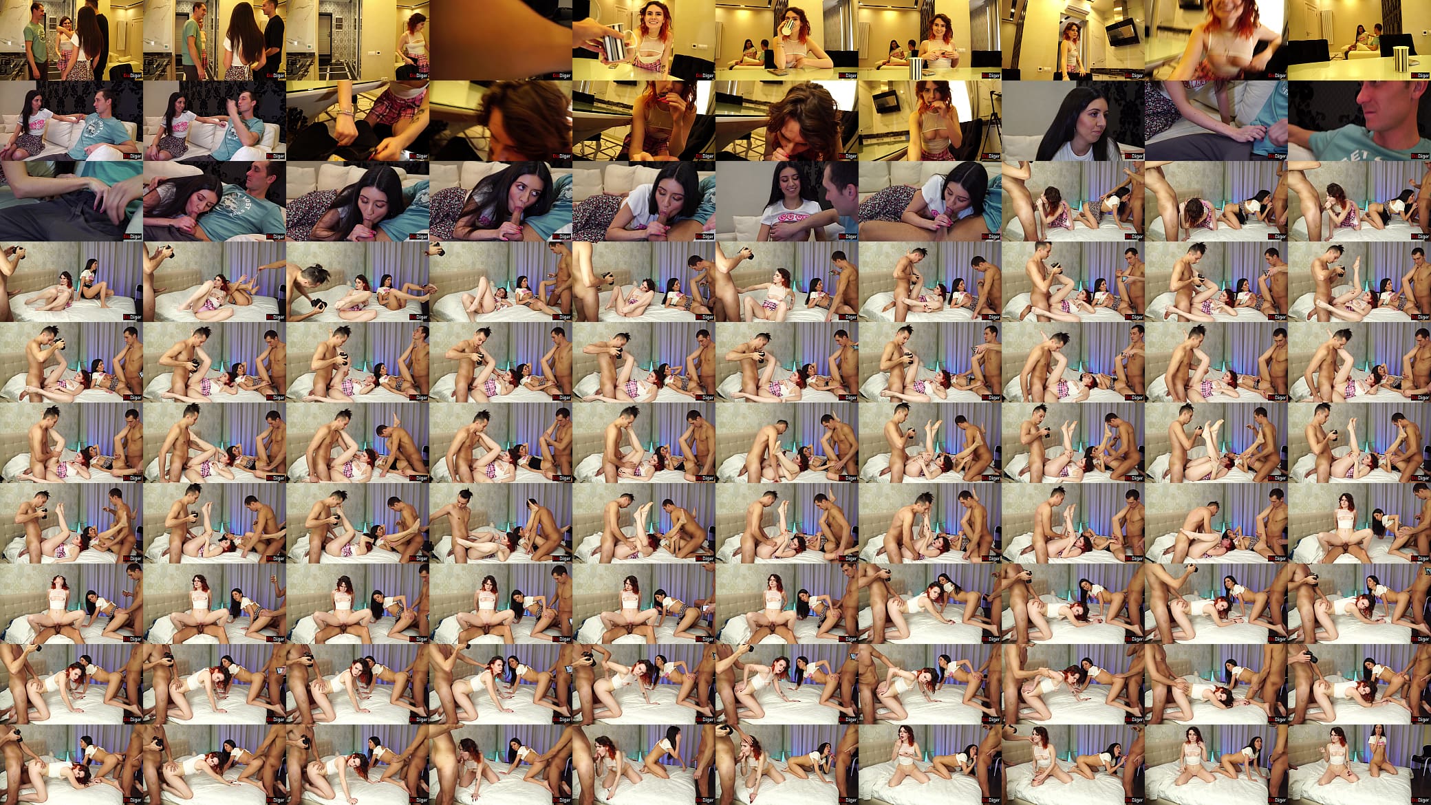 Real swingers swap partners and fuck on the same bed 预览图