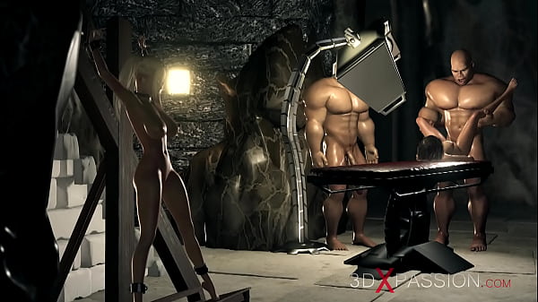 Big monsters fuck girl in the dark dungeon