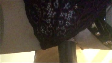 318 - Fucked in my brown satin dress hugging my open ass, French amateur, doggy style, satin lingerie, clothed sex, blowjob, rimming