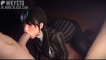 Wednesday addams blowjob hentai