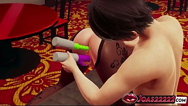 Sasha in Nylon Bodysuit 3D Hentai - Standing Pussy Licking with Moans, Intense Double Penetration with Two Toys for Ass and Pussy, Close-Up Pussy Fingering Ending in Squirt Thumbnail