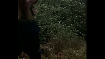 Masturbation on woodland hot cumshot