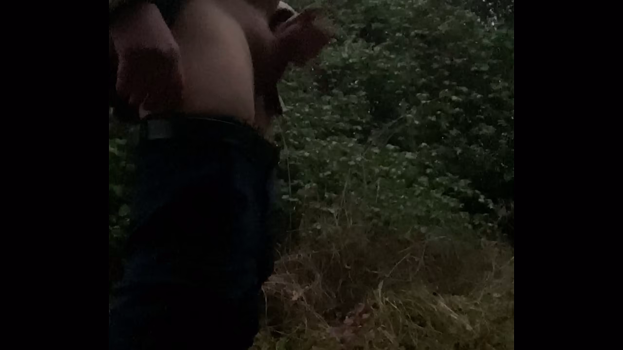 Masturbation on woodland hot cumshot