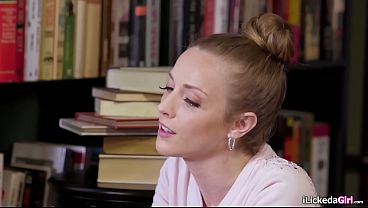 Lesbian librarian caught small tits blonde teen masturbating