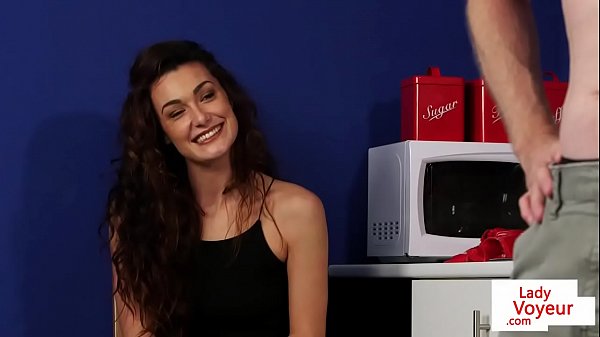 British office voyeur encourages sub to tug