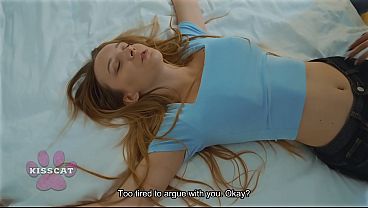 Oops... Step son accidentally cum in step mom after fucked step sister Polly Yangs in shared bed at night in hotel room