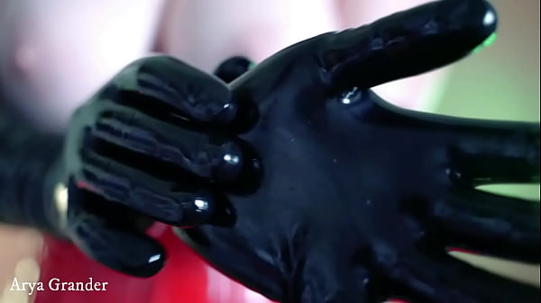 sexy latex gloves teasing